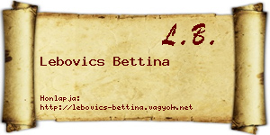 Lebovics Bettina névjegykártya